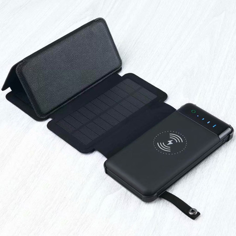 Large Capacity Universal Solar Powerbank 12000mah External Battery Pack Wireless Charger Phone Waterproof Foldable Power Bank ► Photo 1/1