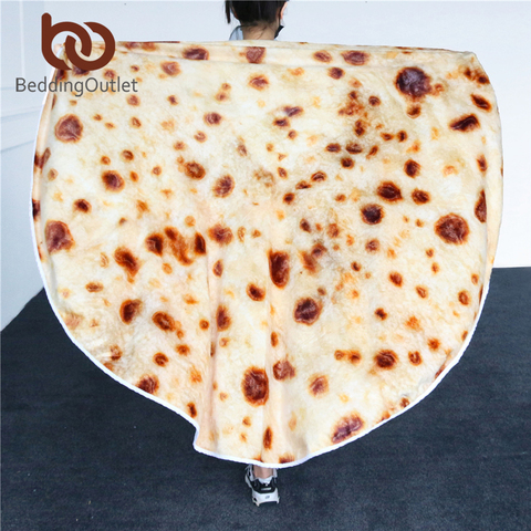 BeddingOutlet Pita Lavash Throw Blanket Corn Tortilla Flannel Bed Blanket Fleece Funny 3D Food Plush Bedspreads Koce Dropship ► Photo 1/6