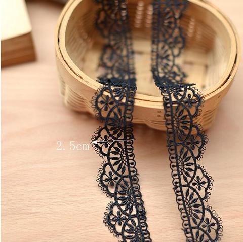 2 Yard/4 Yards  Embroidered Net Lace Fabric Black White Lace Trim Ribbons DIY Sewing Handmade Craft Materials ► Photo 1/6