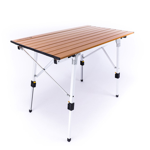 Outdoor Table Folding Silver Imitation Wood Portable Camping Hiking Photogenic Adjustable Picnic Foldable AL Ultralight Desk ► Photo 1/6