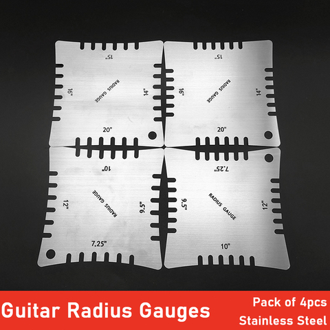 Guitar Notched Radius Gauges for Measuring Fingerboard Radius Guita Repairing Tool for Luthier Pack of 4pcs ► Photo 1/6