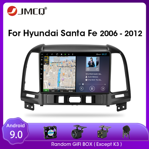 JMCQ For Hyundai Santa Fe 2006-2012 Android 9.0 Car Radio Multimedia Video Player Multimedia Audio Player 2 Din Split Screen RDS ► Photo 1/6