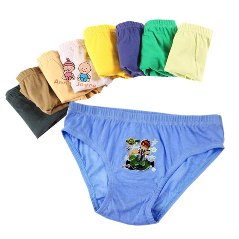 12pcs/Lot Cartoon Solids Colors Boys Briefs Underewear Baby Inner Wear Panties 2-12Years ► Photo 1/6