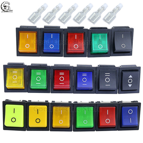 1pcs KCD4 Latching/Momentary Rocker Switch Power Switch I/O l/O/ll 4 Pins/6 Pins With Light 16A 250VAC/25A 250V 20A 125VAC ► Photo 1/6