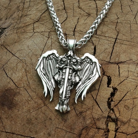 Cross Wings Pendant Talisman Ancient  Men Neckalce with Stainless Steel  Archangel Protect  Jewelry ► Photo 1/5