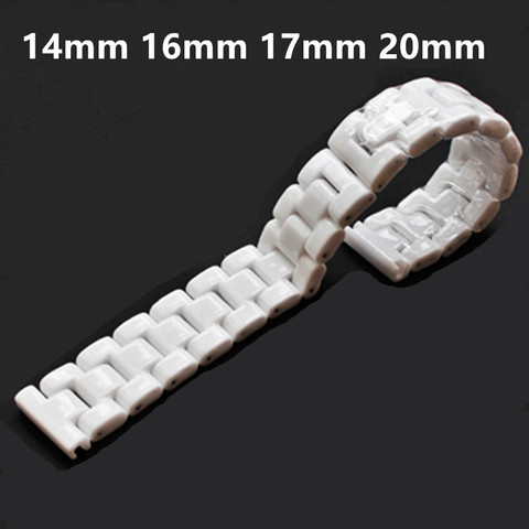 Ceramic watch bracelet 14 15 16 17 18 19 20 21mm watchband white strap wristwatches band not fade water resistant ► Photo 1/6