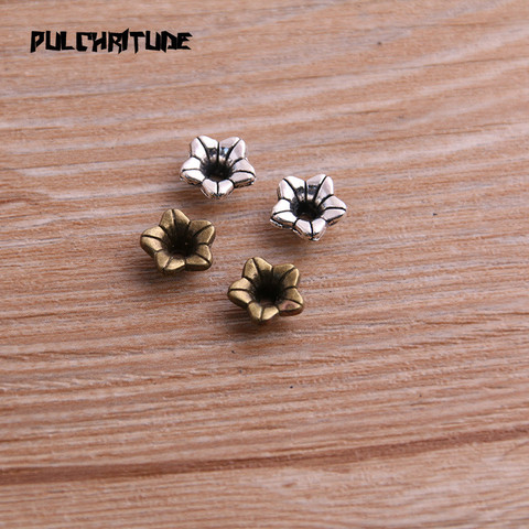  50pcs 4*9*9mm Two Color Receptacle Hollow Morning Glory DIY Spaced Jewelry Accessories Charms For Jewelry Making ► Photo 1/5