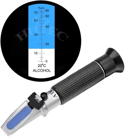 Distillery Refractometer Alcohol 0-80% v/v Portable Refractometer Alcohol Meter Liquor Alcohol Content Tester for liquor Whisky ► Photo 1/6