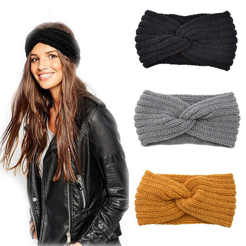 New Knitted Knot Cross Headband for Women Autumn Winter Girls Hair Accessories Headwear Elastic Hair Band Hair Accessories ► Photo 1/6