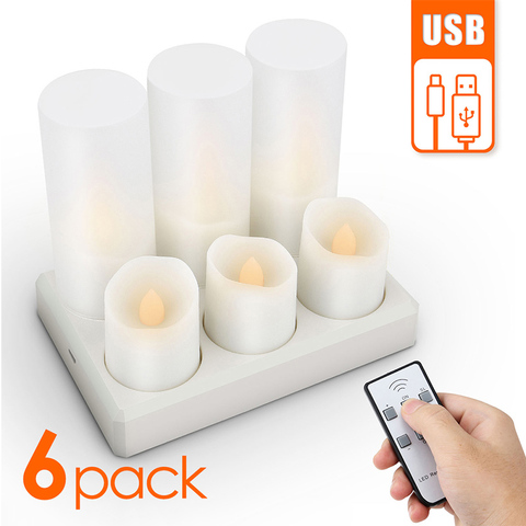 LED rechargeable candle flashing tea light dinner party candlestick wedding Christmas candles home decoration anniversaire свечи ► Photo 1/6