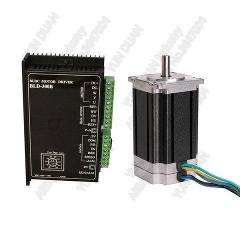 Nema23  Brushless DC24V Motor Driver Kits 3000rpm 188W  57mm 0.6Nm  57 Hall 3PH 8mm Shaft BLDC 8Poles for Medical Equipment ► Photo 1/6