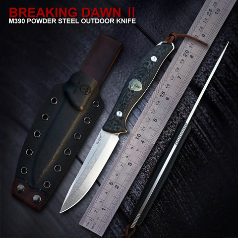 TURENZ- Full Tang M390 Steel Fixed Blade Knife Carbon Fiber Handle Outdoor Tools Tatical Knives Survival Camping Hunting Knife ► Photo 1/6