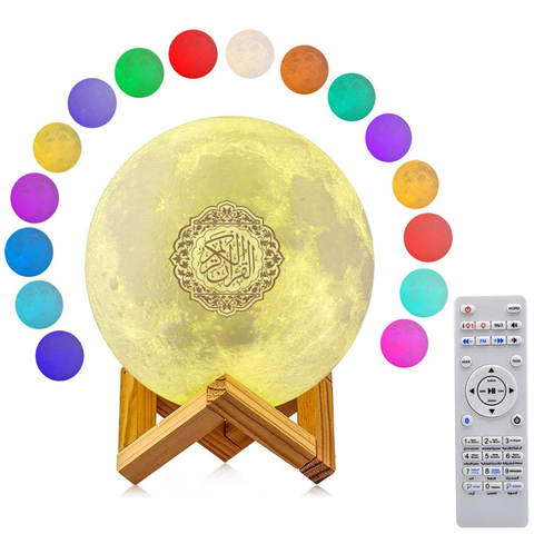 Quran LED Night Light 3D Print Moon Lamp Rechargeable Color Change 3D Light Touch Moon Lamp Muslim Lights Night Lamp Remote ► Photo 1/6