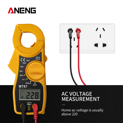 MT87 Digital Clamp Meter Multimeter AC/DC Ammeter Voltmeter LCD Resistance Multi Test Clamp Meters ► Photo 1/6