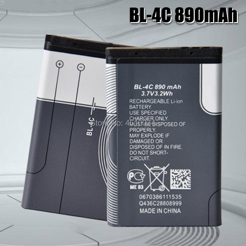 New Battery BL-4C BL 4C 890mAh for Nokia 6300 6100 3500c 7200 X2-00 Bateria Batterij Accumulator ► Photo 1/6
