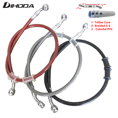 400mm - 1000mm Motorcycle Hydraulic Brake Hose Line Cable 10mm Banjo for Suzuki Kawasaki Yamaha honda Pipe Line Braided oil hose ► Photo 1/6