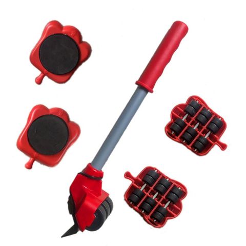 5Pcs Professional Furniture Mover Tool Set Heavy Stuffs Transport Lifter Wheeled Mover Roller with Wheel Bar Moving Hand Device ► Photo 1/6