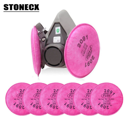 STONECX 6200 Spray Paint Dust Mask respirator facepiece with 2091 P100 Fliter Suit Industry Safety Security Dust Proof Mask ► Photo 1/6