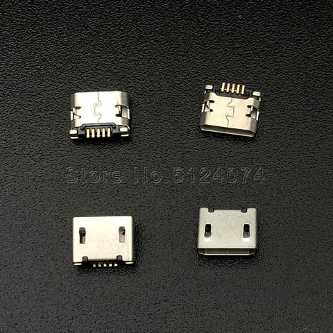 50pcs/lot MINI Mike MK5P 5pin female socket micro USB 5P DIP Interface Connector Front insert and back paste 5.9mm flat mouth ► Photo 1/1