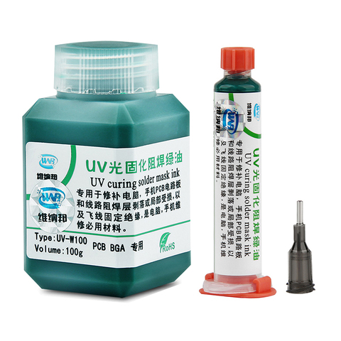 100g/10cc UV Curable Green Solder Mask Ink Welding Paste Oil for BGA PCB Circuit Board Protect Paint Prevent Corrosive Arcing ► Photo 1/1