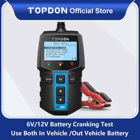 TOPDON BT100 Car Battery Tester Charger Analyzer 12V 2000CCA Voltage Battery Test Car Battery Tester Charging Cricut Load Tools ► Photo 1/6
