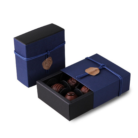 9*9*3.5CM deep sapphire blue 10 set Chocolate Paper Box valentine's day Christmas Birthday Party Gifts Packing Storage Boxes ► Photo 1/4