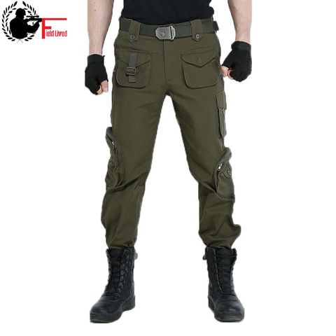 Cargo Pants Men Camo Military Style Tactical Joggers Knee Zipper Pockets Multi Cargo Trouser Green Male Army Camouflage Clothing ► Photo 1/1