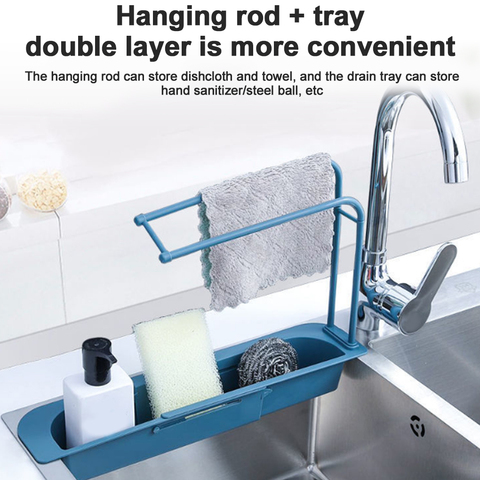 Telescopic Sink Storage Rack Shelf Holder Tray