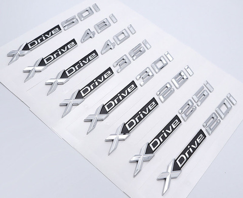 1X New ABS Chrome Car XDrive Logo Emblem Trim Sticker X Drive 20i 25i 28i 30i 35i 40i 48i 50i For BMW X1 X3 X4 X5 X6 ► Photo 1/6