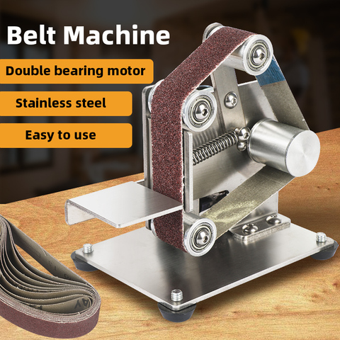 Mini Electric Belt Machine DIY Sanding Polishing Machine Portable Metal Belt Sander Edges Sharpener Machine Belt Grinder ► Photo 1/6