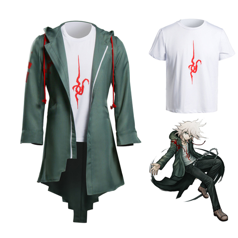 Takerlama Super Danganronpa 2 Nagito Komaeda Cosplay Jacket T-shirt Sets Halloween Costumes for Women Men Adult Anime Clothes ► Photo 1/6