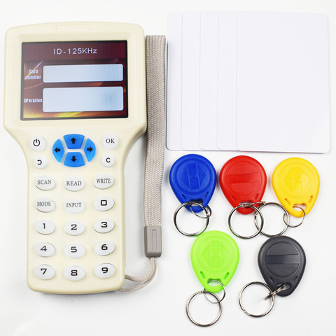 10 English Frequency RFID Copier Duplicator 125KHz Key fob NFC Reader Writer 13.56MHz Encrypted Programmer USB UID Copy Card Tag ► Photo 1/6