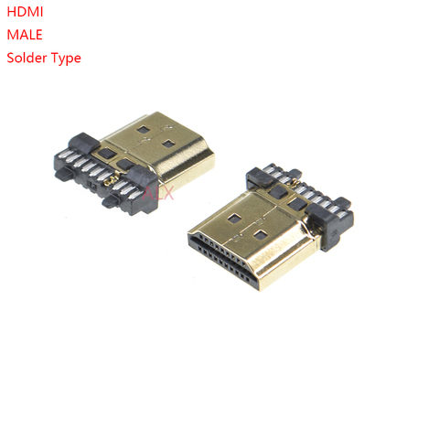 10PCS HDMI Male plug connector 19PIN 19P Gold-Plated hd 19 PIN Solder type ► Photo 1/4