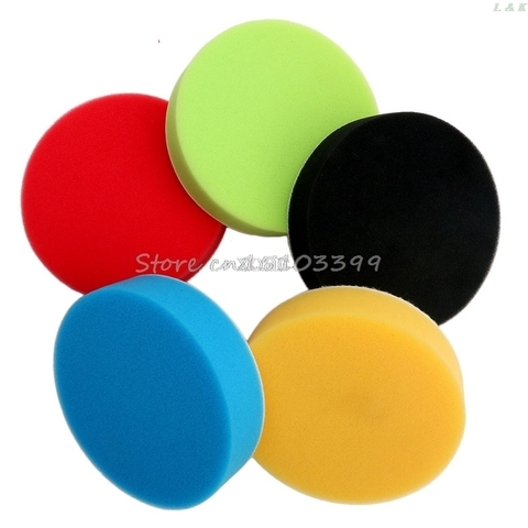 5Pcs 3 inch Flat Sponge Buffing Pad Polishing Pad Kit Car Polisher   M12 dropship ► Photo 1/6