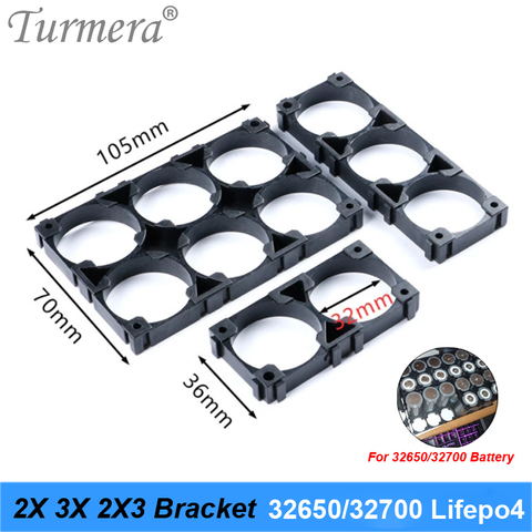 Turmera 2X 3X 2X3 32650 32700 Lifepo4 Battery Bracket Holder Safe Anti Vibration Plastic Case For 12V Uninterrupted Power Supply ► Photo 1/6