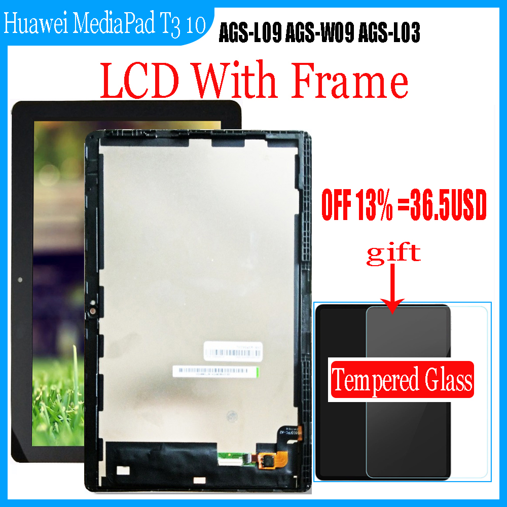 9.6 For Huawei MediaPad T3 10 AGS-L09 AGS-W09 AGS-L03 T3 9.6 LTE LCD  Display with Touch Screen Digitizer Assembly Glass Film - Price history &  Review