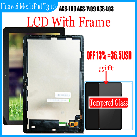 LCD Display For Huawei MediaPad T3 10 AGS-L03 AGS-L09 AGS-W09 Touch Screen  Digitizer Assembly Tablet LCD For Huawei T3 10