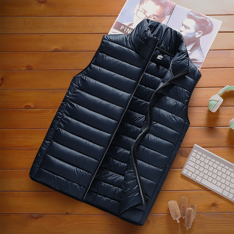 Men Vest jacket without sleeves Winter Mens Sleeveless Jacket Vest Coats Fashion Male Cotton-Padded Vests Men Thicken Waistcoats ► Photo 1/6