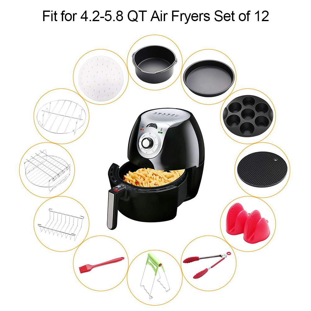 7Pcs/Set High Quality 8 Inch Air Fryer Accessories For Gowise Phillips  Cozyna And Secura Fit All Air fryer 5.3QT to 5.8QT