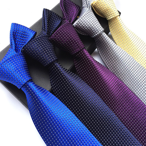 Solid Mens Ties Neck Ties 8cm Silk Gravatas Ties for Men Wedding Suit Dress Blue Red Purple Silver Beige Neckties for Man ► Photo 1/6