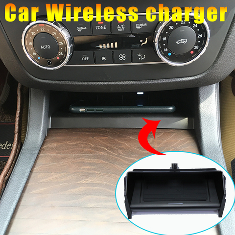 for mercedes GLE QI wireless charger 2014-2022 GLS ML GL mobile phone fast charging adaptor 10W plate accessories w166 charging ► Photo 1/1