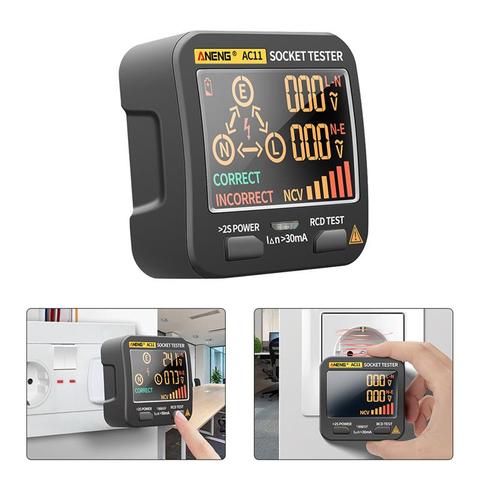 US/EU Plug Socket Tester Pro Digital Voltage Receptacle Detector For Grounding Wall Plug Breaker Finder Electric Outlet Tester ► Photo 1/6