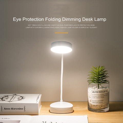 Portable USB Rechargeable LED Folding Desk Lamp Eye Protection Touch  Dimming Working Reading Table Lamp Led Light 3 Colors ► Photo 1/6