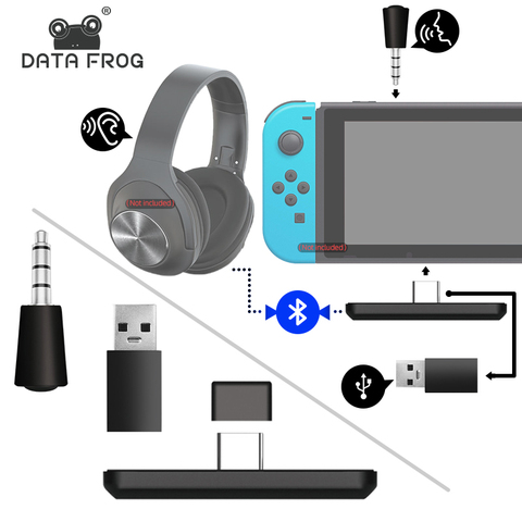 Data Frog Type-C/USB Mobile Bluetooth Adapter For Nintendo Switch/PS4/PC Receptor Audio Receiver Converter Headphone Transmitter ► Photo 1/6