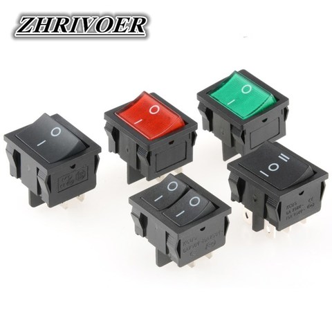 KCD5 21x24mm 21*24mm Rocker Switches Kit 4 Pin 6Pin 2 Position 3 Position 15A/250VAC ON-OFF ON-OFF-ON ► Photo 1/6