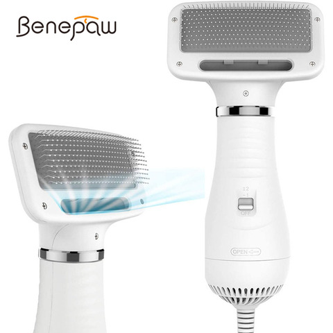 Benepaw 2 In 1 Dog Dryer Hair Blower Slicker Brush Adjustable Temperature Low Noise Fit Short Haired Medium Coated Pet Cats ► Photo 1/6