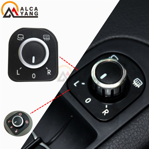 5ND959565A 5K0 959 565 OEM Chrome Mirror Adjust Knob Switch for V-W Passat B6 J-etta Golf G-TI MK5 MK6 ► Photo 1/6