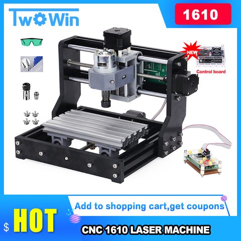 CNC Rounter DIY 1610pro Mini CNC Machine+ 500mw laser ,working area 16*10*4.5cm, 3 Axis PCB Milling Machine with GRBL Control ► Photo 1/6