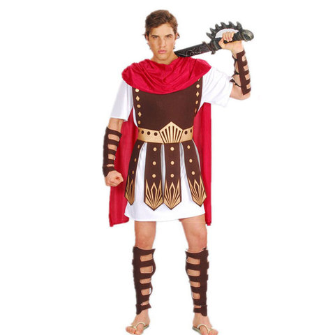 Adult Men Greek Roman Warrior Gladiator Costume Knight Julius Caesar Costumes Halloween Party Carnival Mardi Gras Fancy Dress ► Photo 1/6