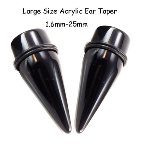 1 Pair Large Size UV Acrylic Black Ear Gauges Ear Taper Tunnel Ear Plug Stretching Expander Body Piercing Wholesale Jewelry ► Photo 1/6